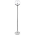 Cling 62 in. Eclipse 1 Light Floor Lamp Portable Light with Clear Glass, Chrome CL2954176